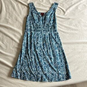 Blue Cotton Sleeveless Dress